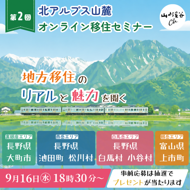 「第2回 北アルプス山麓 オンライン移住セミナー」 開催までの画像