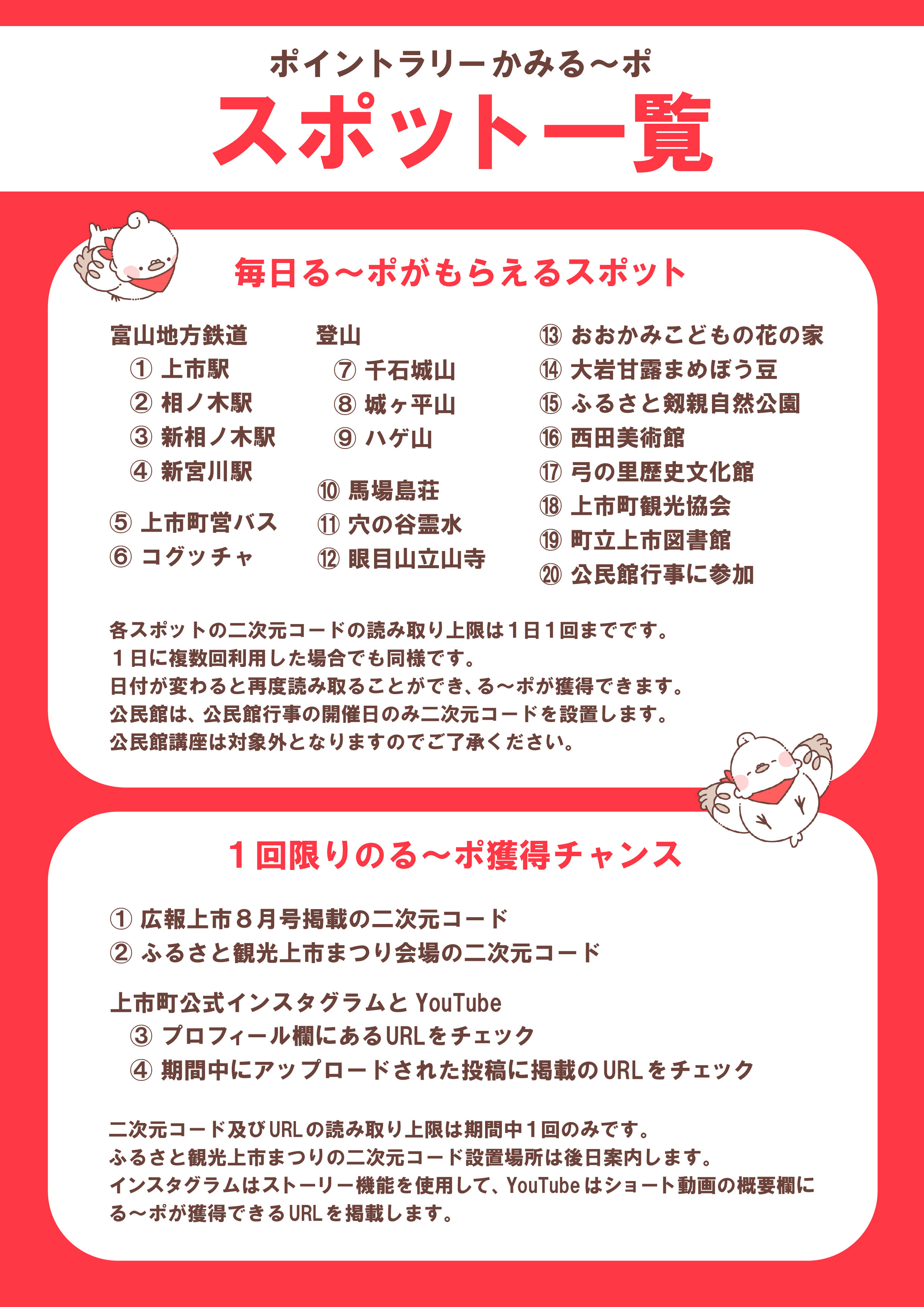 ポイントラリー「かみる～ポ」を実施します！ - 富山県上市町公式